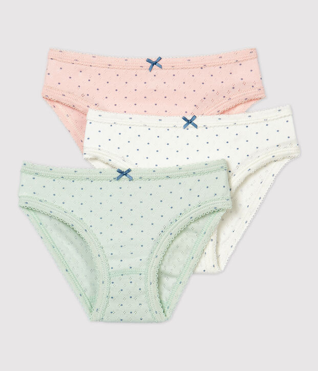 Girls' Openwork Organic Cotton Briefs - 3-Pack multicolor